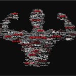 a cactus made up of words on a black background
